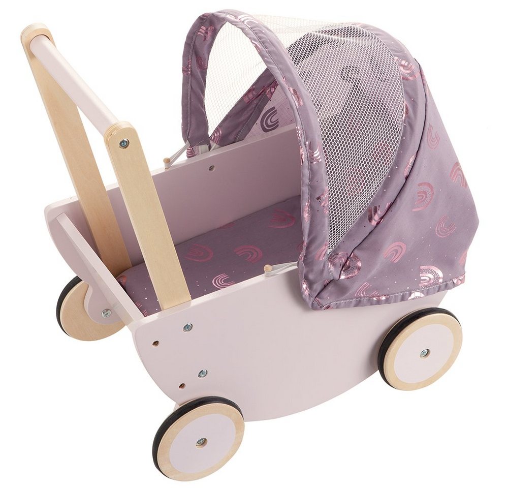 howa Puppenwagen rainbow, aus Holz mit faltbarem Verdeck – Bild 3 von 5