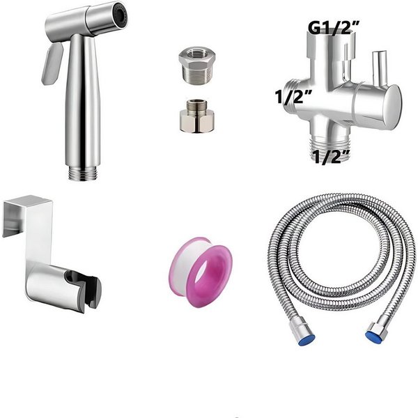 HoyoLee Handels GmbH Badezimmer-Set Edelstahl-Toilettenhandbrause, fünfteiliges Set, (5-St)