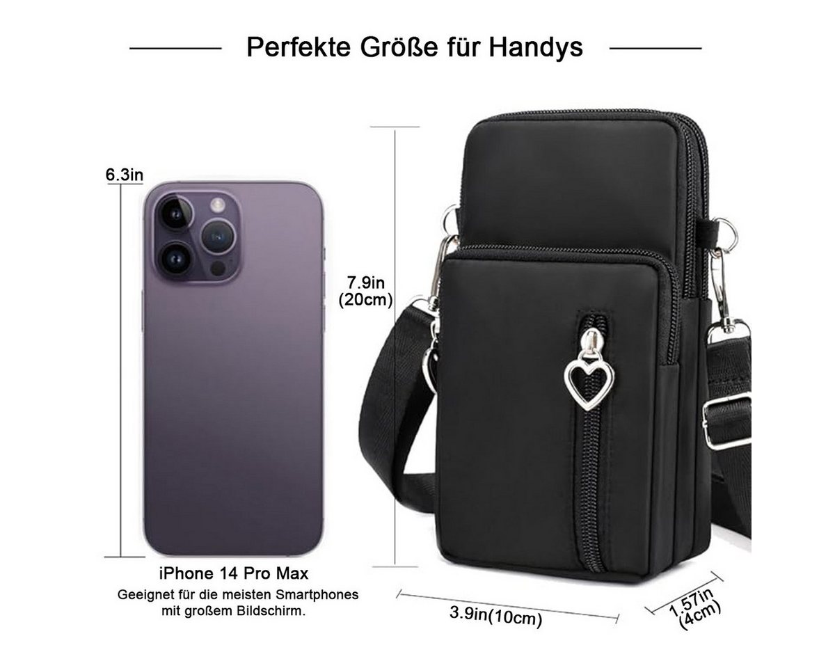 HoyoLee Umhängetasche Mini Bag,Damen Klein,Crossbody Tasche,Multifunktional Handytasche, kleine umhängetasche damen,handytasche mit geldbörse zum umhängen – Bild 4 von 5
