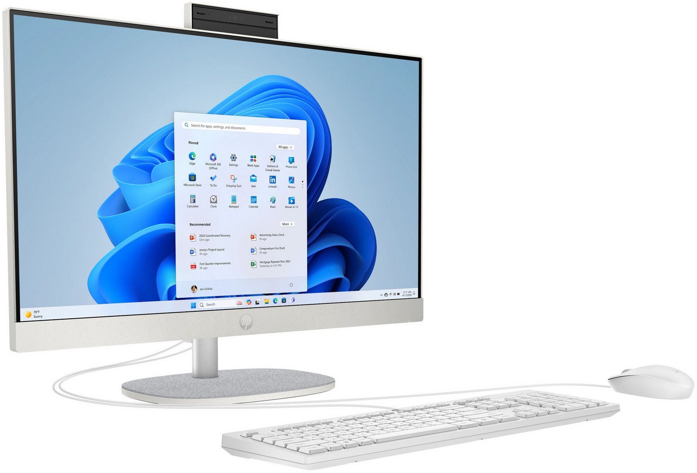 HP 24-cr0205ng All-in-One PC (23,8 Zoll, Intel Core i3 1315U, UHD Graphics, 8 GB RAM, 512 GB SSD) – Bild 2 von 5