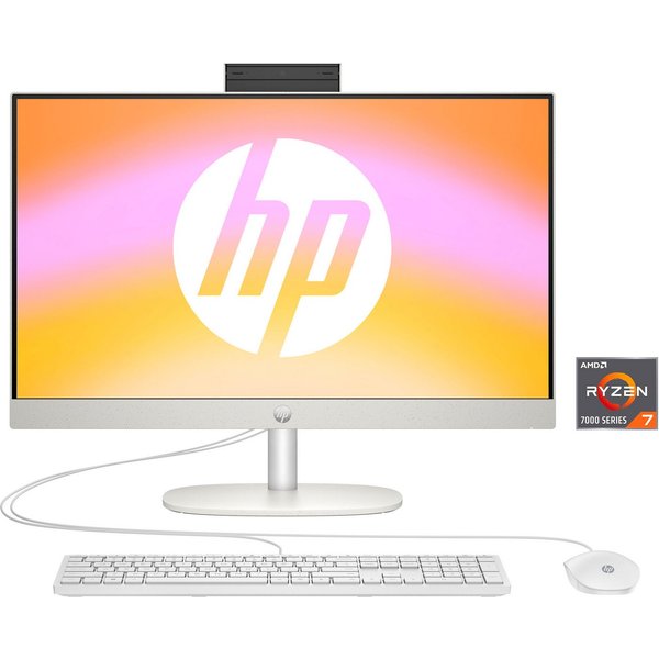 HP 24-cr0231ng All-in-One PC (23,8 Zoll, AMD Ryzen 7 7730U, Radeon Graphics, 16 GB RAM, 512 GB SSD, Luftkühlung)