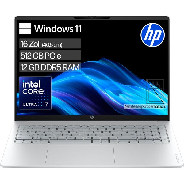 HP OmniBook 3 16-bu0074ngx Notebook (40,6 cm/16 Zoll, Intel Ultra 7 255U, Intel Graphics, 12 GB, 512 GB SSD)