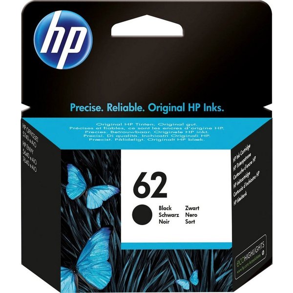 HP HP original Druckerpatrone 62 (C2P04AE) Black Tintenpatrone (3 Probemonate gratis* drucken)