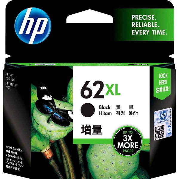 HP HP original Druckerpatrone 62XL Black Tintenpatrone (1-tlg., 3 Probemonate gratis* drucken)