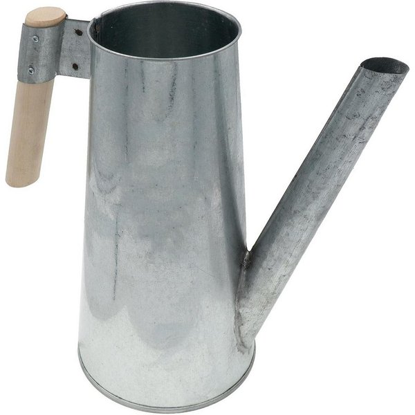 hrb Gießkanne Zinkgießkanne 3 L, feuerverzinkt,langlebige Metallgießkanne Kanne, ergonomischer Buchenholzgriff, verzinkter Metallstahl, lackiert