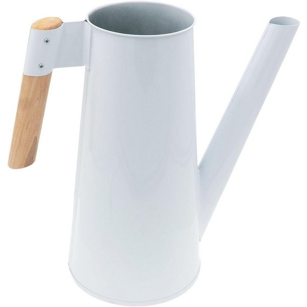 hrb Gießkanne Zinkgießkanne 3 L, feuerverzinkt,langlebige Metallgießkanne Kanne, ergonomischer Buchenholzgriff, verzinkter Metallstahl, lackiert