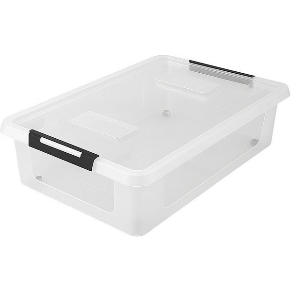 hrb Unterbettkommode transparente Aufbewahrungsbox Rollbar Unterbettbox mit Deckel Click (1 St)