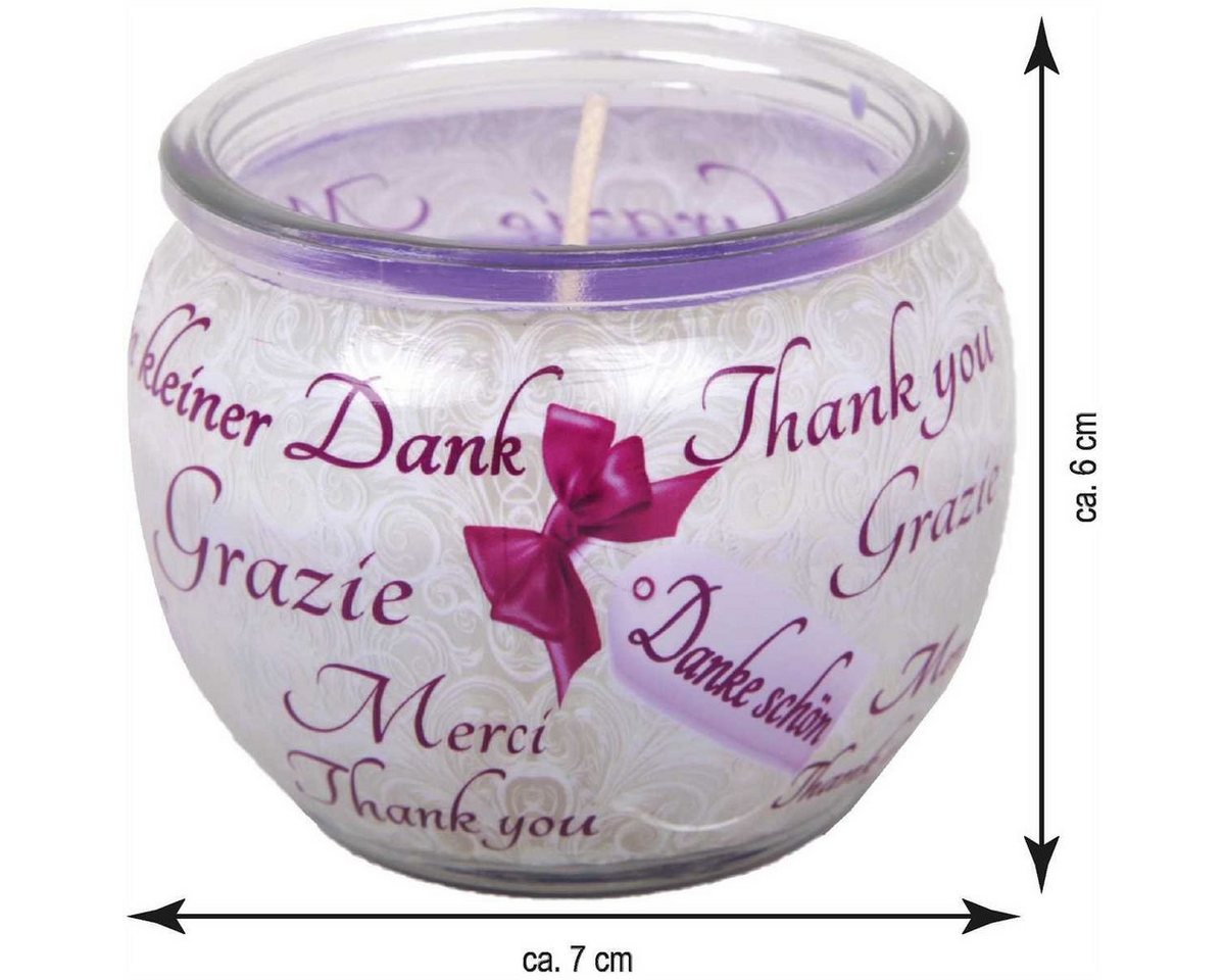 HS Candle Duftkerze (6-tlg), Kerze im Glas, Spruch-Kerze 6er Pack mit ca. 22 Std. Brenndauer – Bild 4 von 5