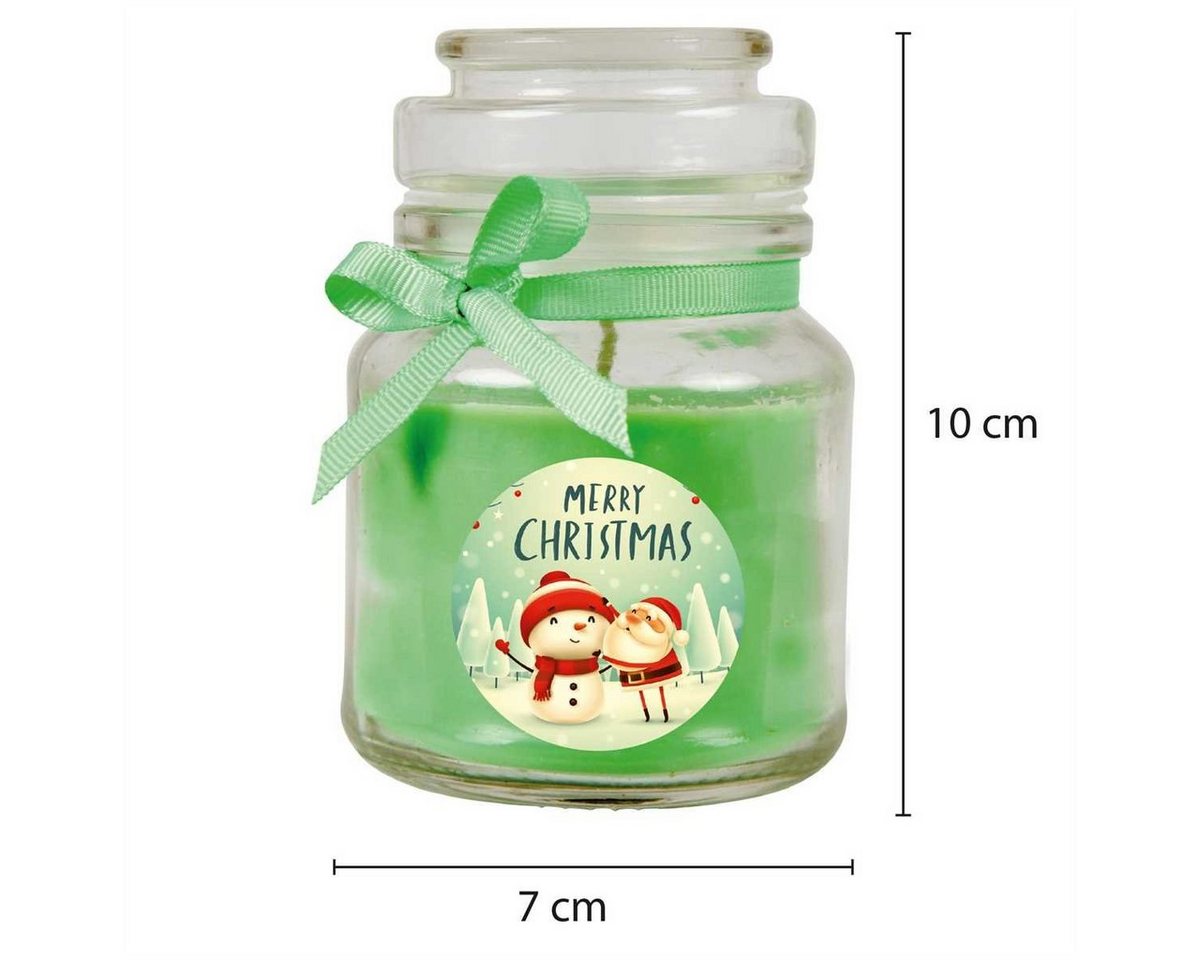 HS Candle Duftkerze (Dekokerze, 1-tlg), Weihnachten - Kerze im Bonbon Glas, Kerze mit Weihnachts - Motiv – Bild 2 von 3