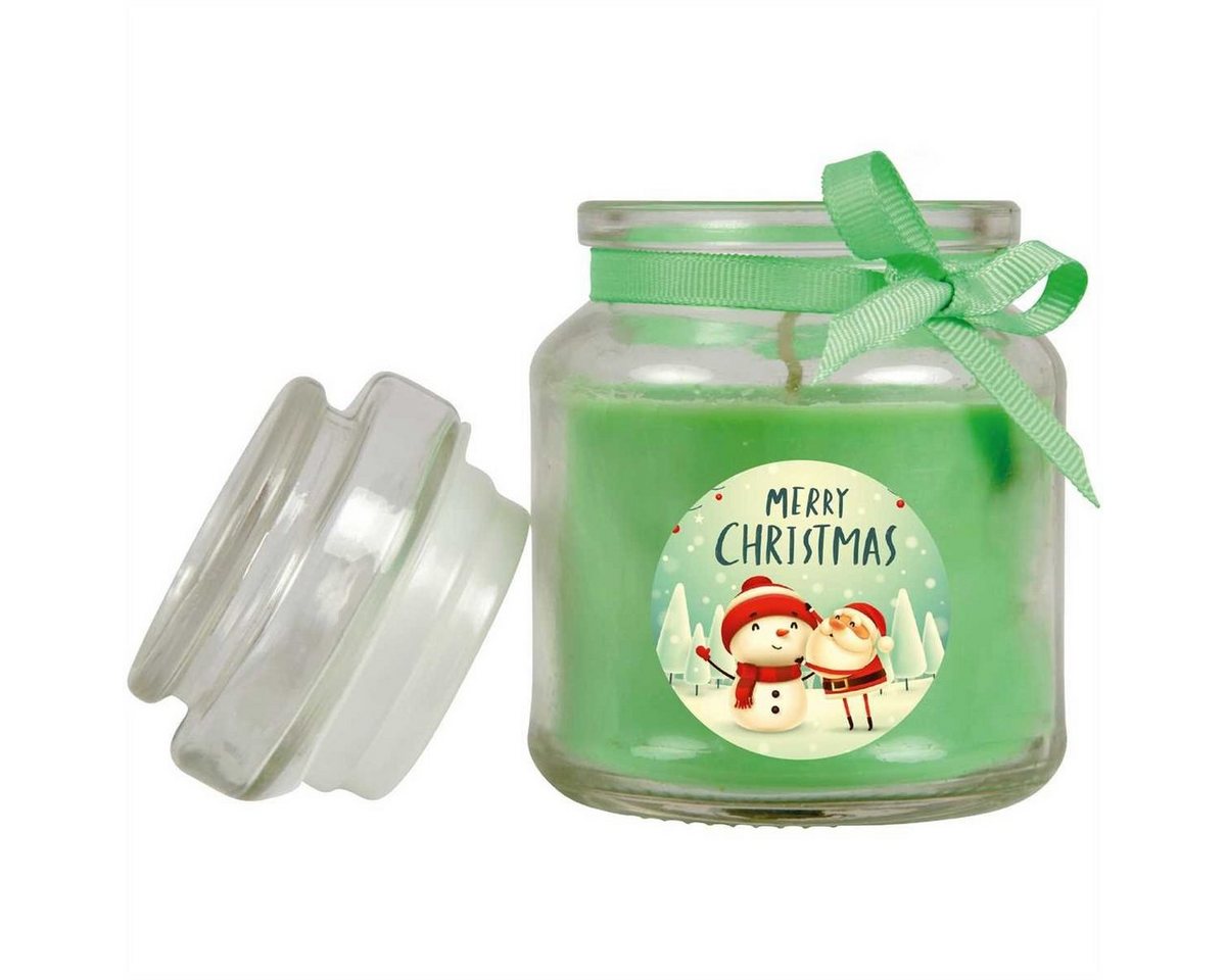 HS Candle Duftkerze (Dekokerze, 1-tlg), Weihnachten - Kerze im Bonbon Glas, Kerze mit Weihnachts - Motiv – Bild 3 von 3