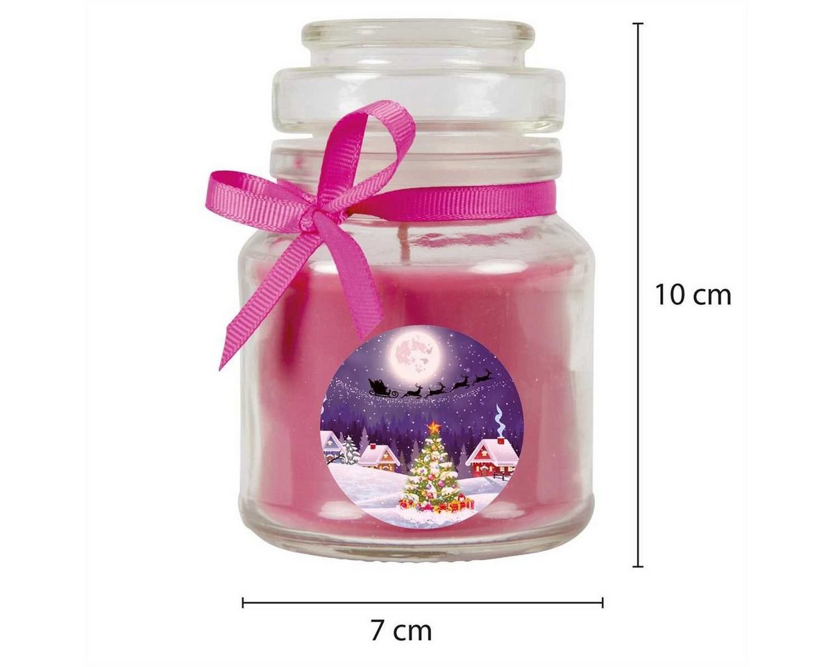 HS Candle Duftkerze (Dekokerze, 1-tlg), Weihnachten - Kerze im Bonbon Glas, Kerze mit Weihnachts - Motiv – Bild 2 von 4