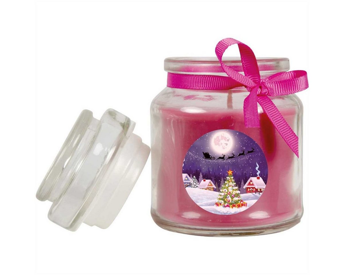 HS Candle Duftkerze (Dekokerze, 1-tlg), Weihnachten - Kerze im Bonbon Glas, Kerze mit Weihnachts - Motiv – Bild 3 von 4
