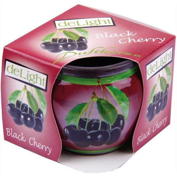 HS Candle Duftkerze im Glas (1-tlg), Black Cherry, Duftnote fruchtig, Ø7x6cm, bis zu 22h Brenndauer