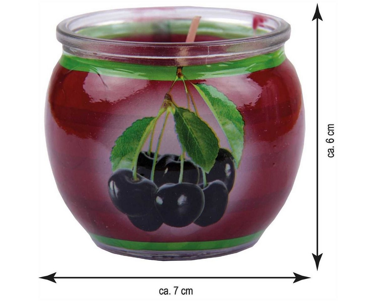 HS Candle Duftkerze im Glas (1-tlg), Black Cherry, Duftnote fruchtig, Ø7x6cm, bis zu 22h Brenndauer – Bild 4 von 5