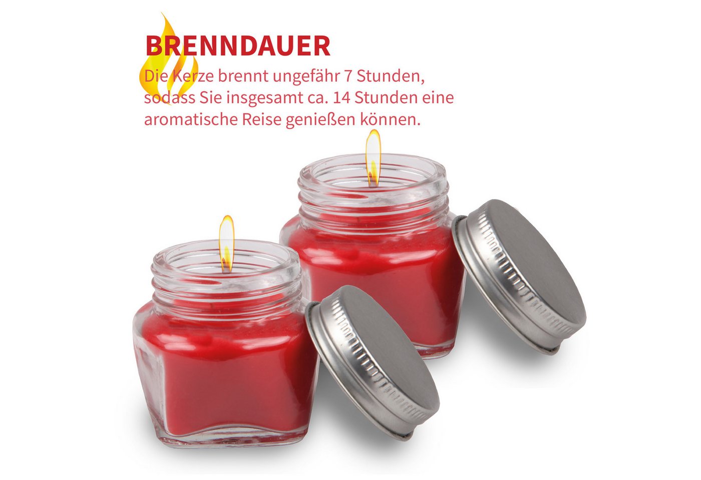 HS Candle Duftkerze mit Deckel, besondere Duftwelten (2-tlg), Donut Himbeere, süß & beerig, Ø5xH5 cm, bis zu 7h Brenndauer je Kerze – Bild 4 von 5