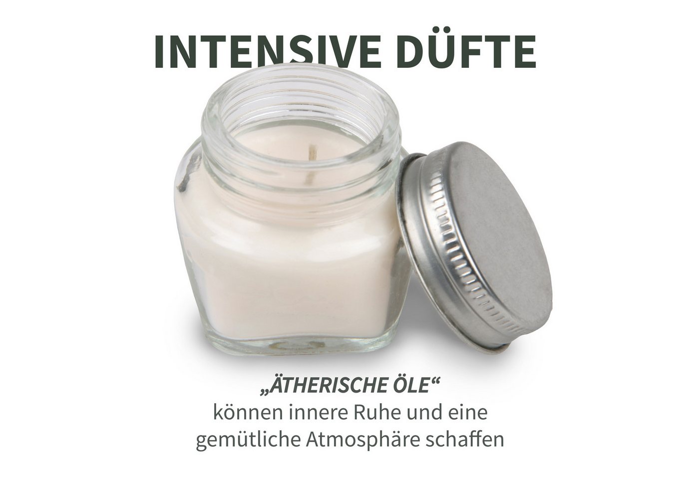 HS Candle Duftkerze mit Deckel, besondere Duftwelten (2-tlg), Forest Walk, frisch & holzig, Ø5xH5 cm, bis zu 7h Brenndauer je Kerze – Bild 3 von 5