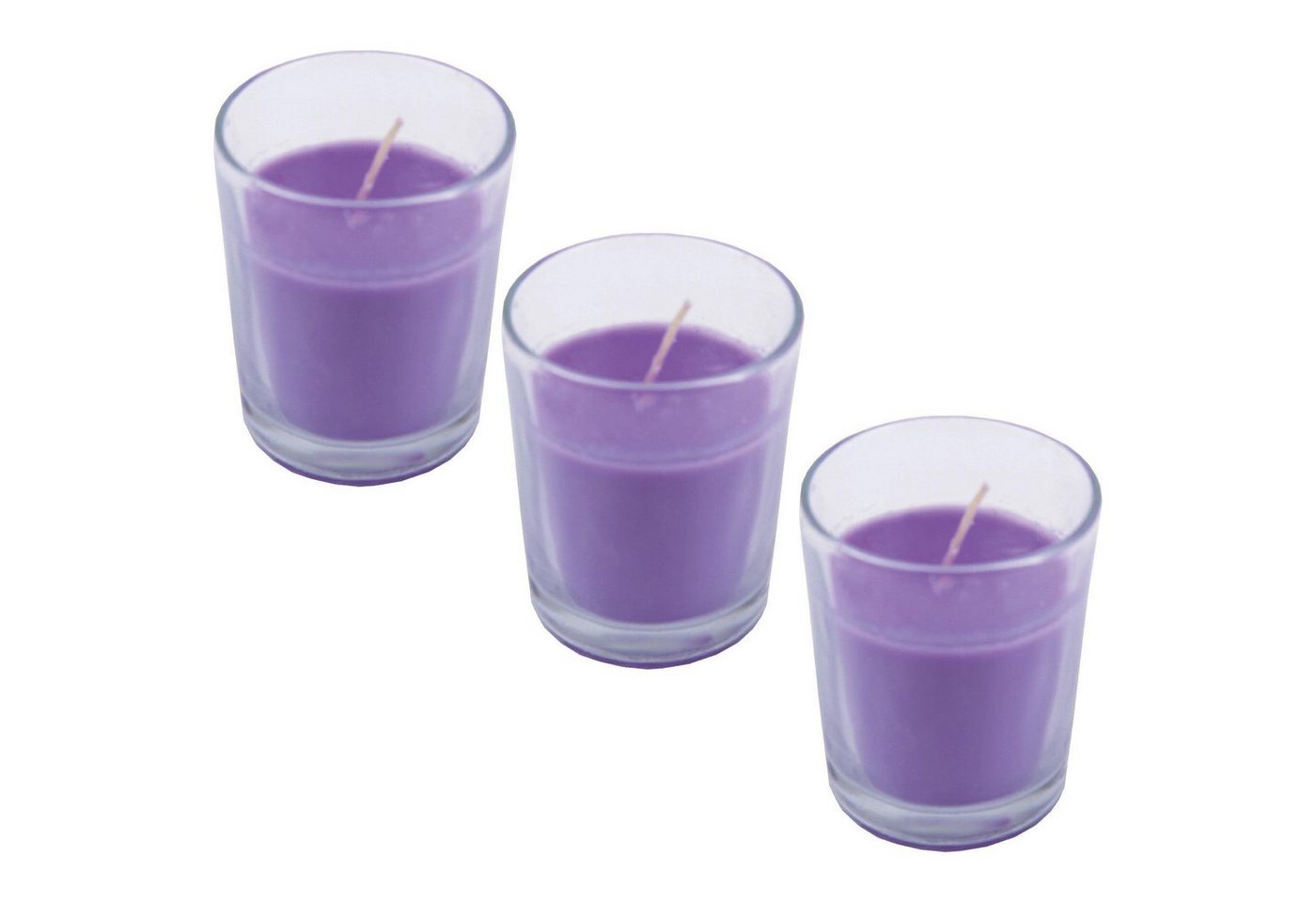 HS Candle Duftkerze Set im Glas (12-tlg), Lavendel, sanfte Duftnote, Ø4,5x6,5 cm, bis zu 12h Brenndauer je Kerze – Bild 2 von 2