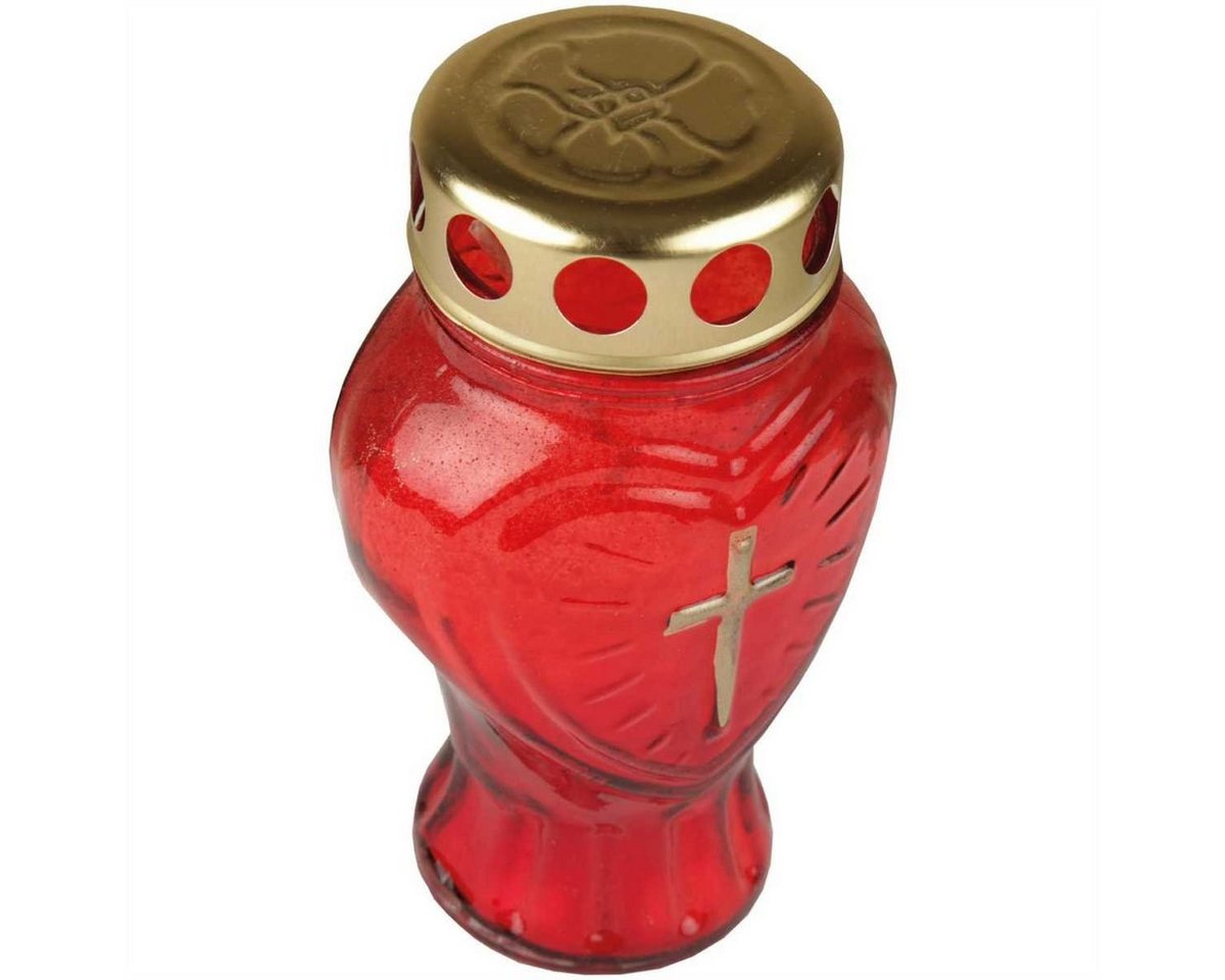 HS Candle Grabkerze (1-tlg), Grabkerze in Herzform mit goldenem Deckel, versch. Farben und Größen – Bild 4 von 5