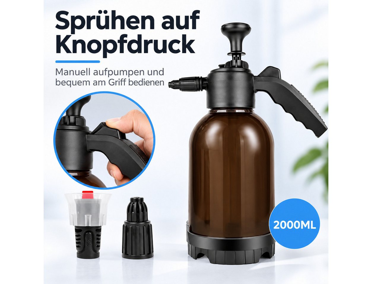 HS.SUPPLY Drucksprühgerät Schaumsprühgerät, Foam Sprayer, Schaumsprüher, Auto Detailing, Mit Überdruckventil, Füllstandsanzeige & verstellbarer Düse, Vorwäsche – Bild 4 von 5