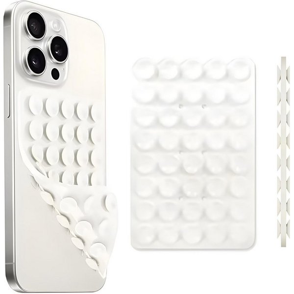 HS.SUPPLY Handy-Halterung Doppelseitiger Silikon-Handyhalter mit Saugnäpfen für iPhone & Android