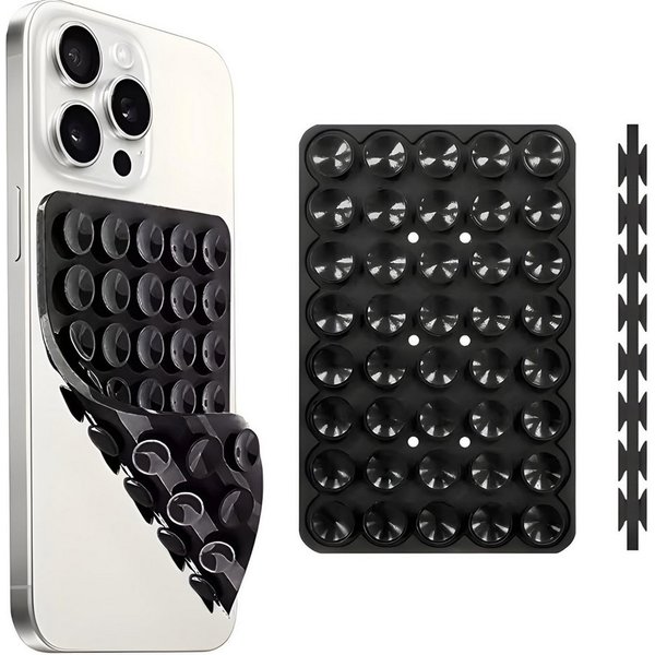 HS.SUPPLY Handy-Halterung Doppelseitiger Silikon-Handyhalter mit Saugnäpfen für iPhone & Android