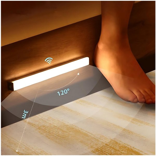 HS.SUPPLY LED Lichtleiste LED Lichtleiste mit Bewegungssensor, LED fest integriert, Kaltweiß, Warmweiß, Tageslichtweiß, Universell einsetzbar für Treppen, Küche
