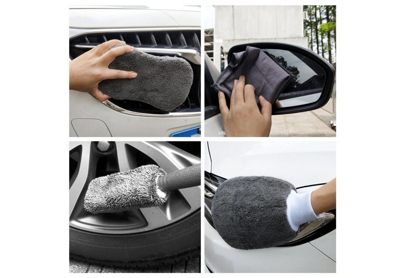 HS.SUPPLY Waschhandschuh Autopflege Set, Auto Waschset, Detailing Set für die Fahrzeugpflege, (Komplett Set), 9 teiliges Fahrzeugpflege-Set, Start in die Fahrze – Bild 3 von 4