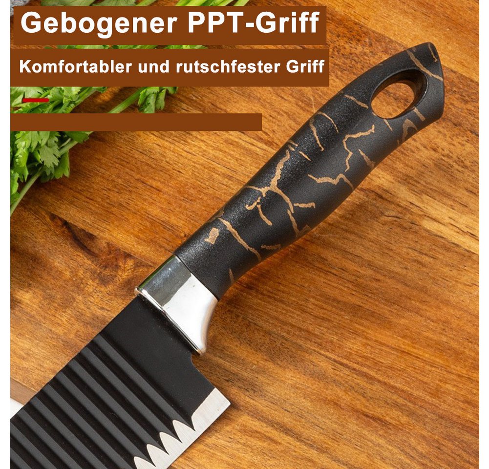 HT Messer-Set Messerset Küchenmesser Set 8-tlg mit Ergonomischen Griff, Scharfe Messer Set aus Hochwertigem Carbon Edelstahl mit Kochmesser – Bild 3 von 3