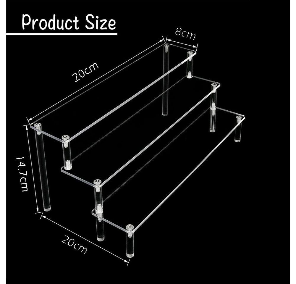 HT Organizer Stufen-Präsentationsständer, 3 Tier Acryl Riser Display Regal Ständer für Amiibo Funko Pops Figuren – Bild 2 von 4