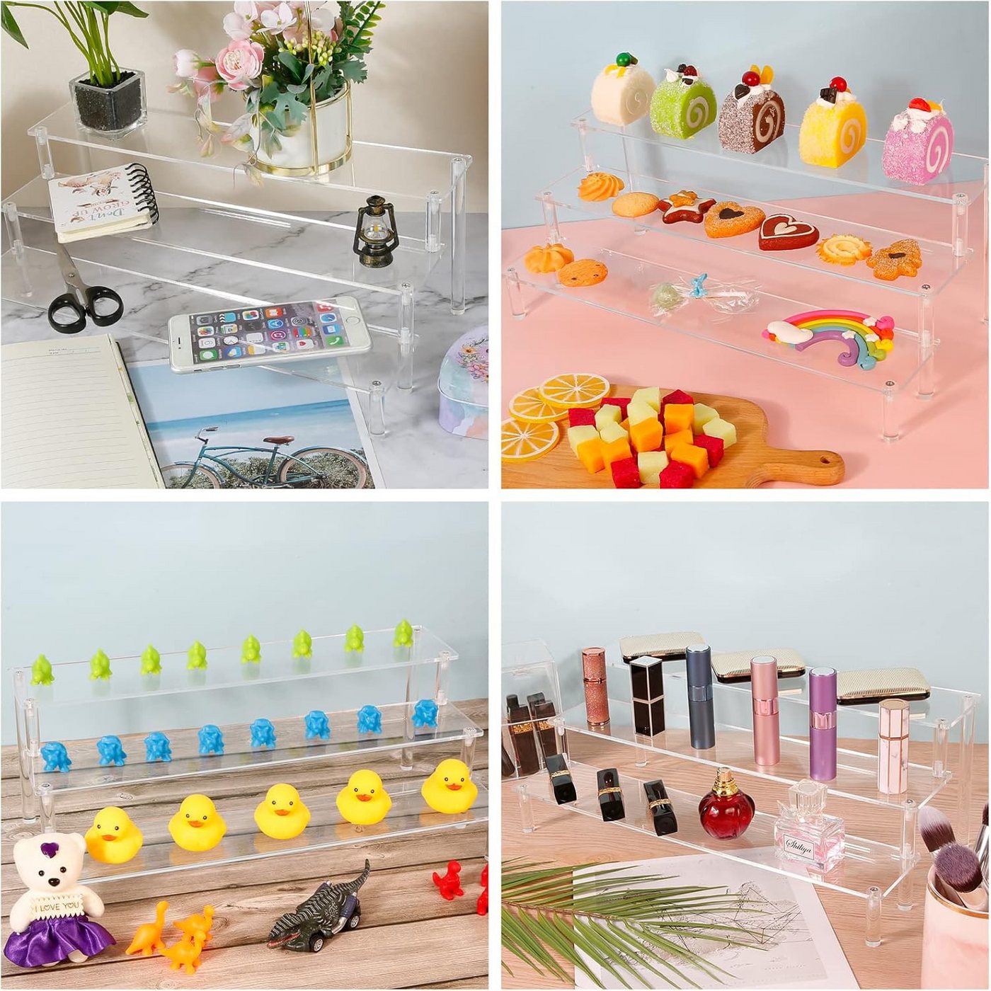 HT Organizer Stufen-Präsentationsständer, 3 Tier Acryl Riser Display Regal Ständer für Amiibo Funko Pops Figuren – Bild 4 von 4