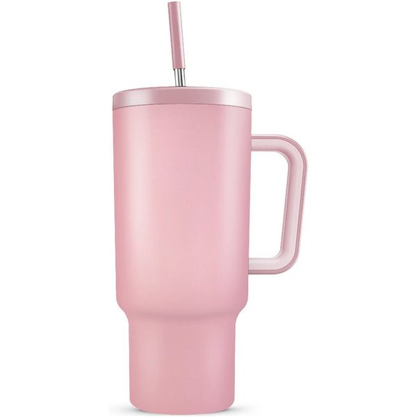 HT Thermobecher Trinkflasche mit Strohhalm 1.2L, Kühlt 11 Stunden - 34 Stunden Eisgekühlt - Kaffeebecher To Go
