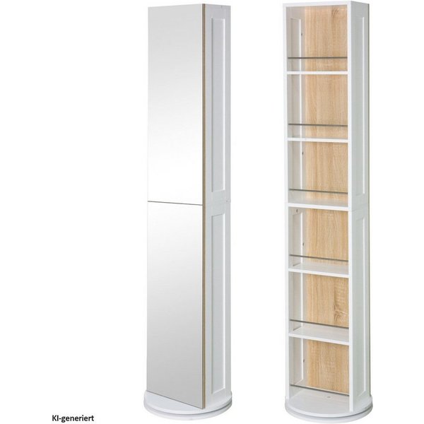 HTI-Line Badregal Badezimmer-Drehregal Leto, Stück 1-tlg., Badschrank mit Spiegel