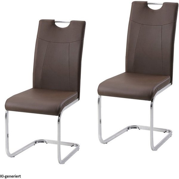 HTI-Line Freischwinger Schwingstuhl KellyC PU 2er (Set, 2 St), Freischwinger Esszimmerstuhl Kunstleder