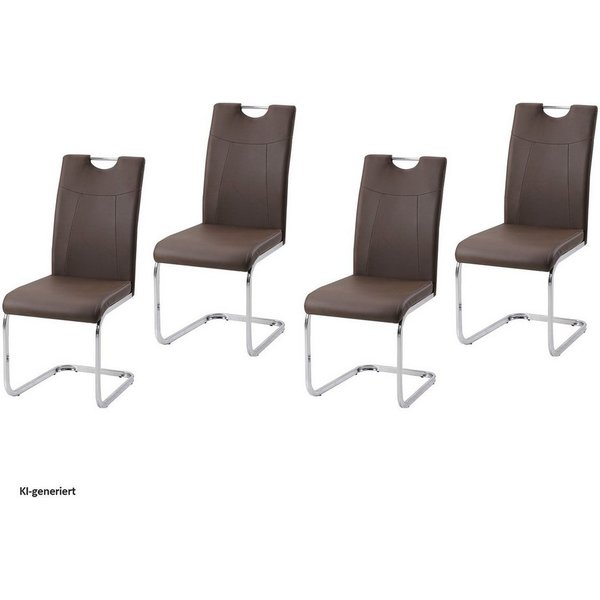HTI-Line Freischwinger Schwingstuhl KellyC PU 4er (Set, 4 St), Freischwinger Esszimmerstuhl Kunstleder