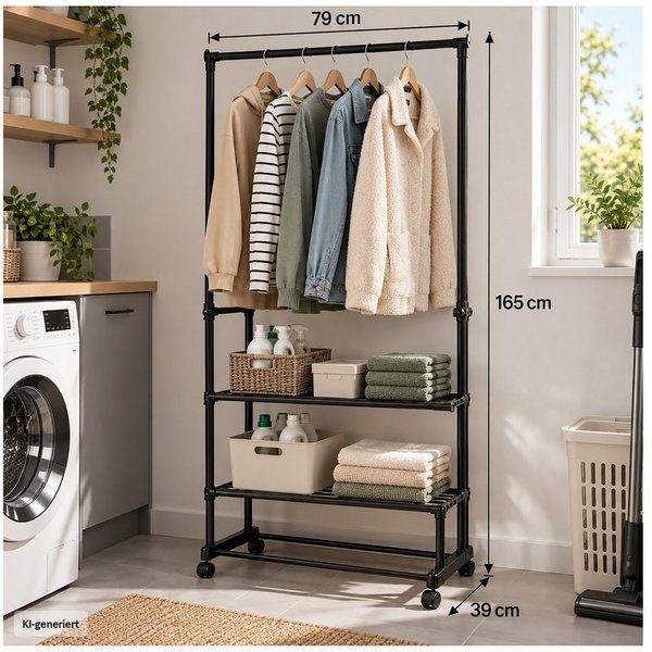 HTI-Line Kleiderständer Kleiderständer Lena 3, (Stück, 1 St., 1 Kleiderständer, ohne Dekoration), Garderobe Schuhablage
