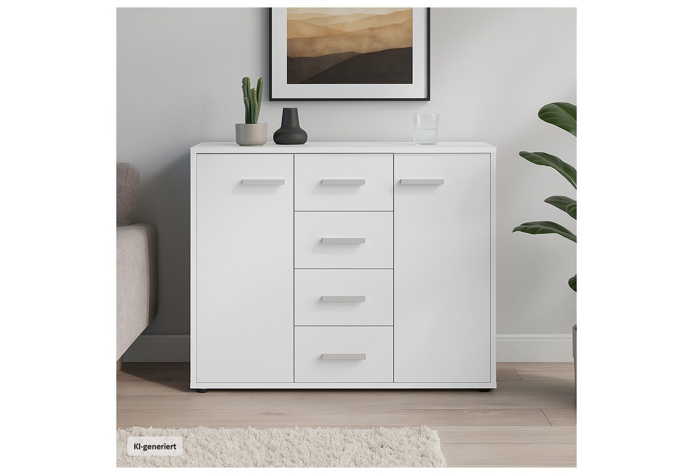 HTI-Line Kommode Nina mit 4 Schubladen (Stück, 1 St., 1 Kommode), Anrichte Sideboard Schrank – Bild 2 von 3