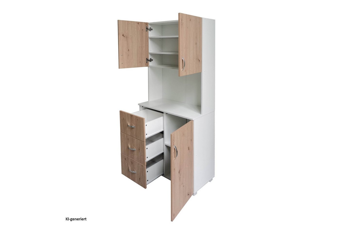 HTI-Line Küchenbuffet Küchenbuffet Blanca (Stück, 1-St., 1x Schrank Blanca, ohne Dekoration) Küchenschrank Hochschrank – Bild 4 von 4