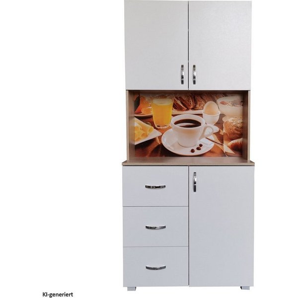 HTI-Line Küchenbuffet Küchenbuffet Blanca (Stück, 1-St., 1x Schrank Blanca, ohne Dekoration) Küchenschrank Hochschrank