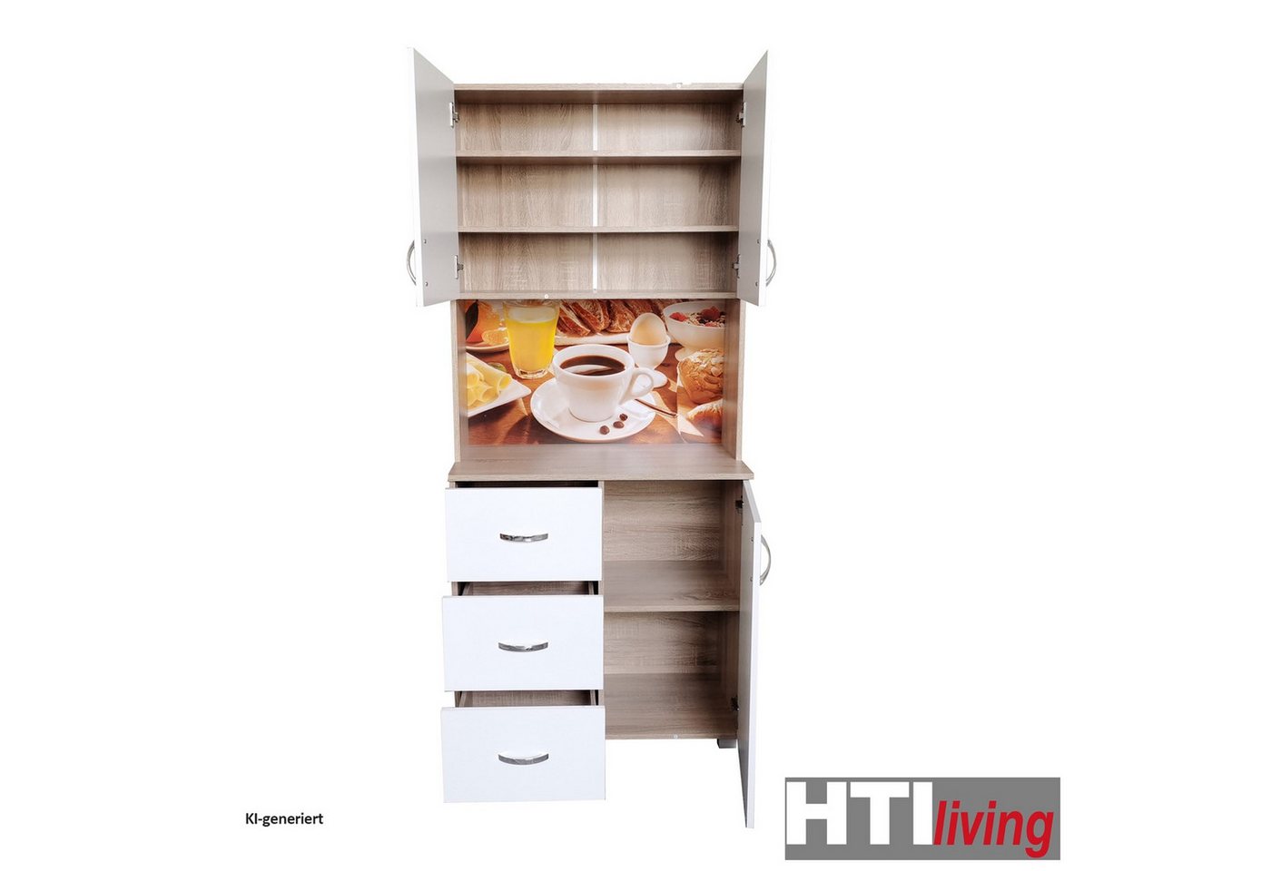 HTI-Line Küchenbuffet Küchenbuffet Blanca (Stück, 1-St., 1x Schrank Blanca, ohne Dekoration) Küchenschrank Hochschrank – Bild 2 von 2