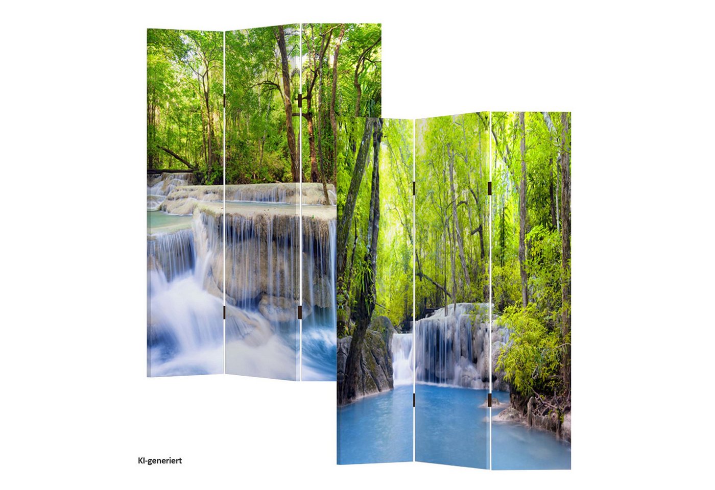 HTI-Line Paravent Paravent Wasserfall (Stück, 1 St., 1 Paravent), Raumteiler Sichtschutz Trennwand – Bild 2 von 2