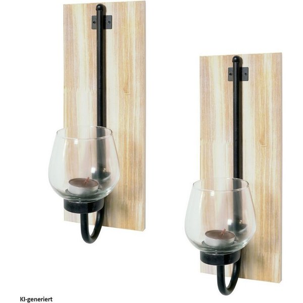 HTI-Line Teelichthalter Wandkerzenhalter 2er Set Viola (Stück, 2 St., 2x Wandkerzenhalter (ohne Kerzen), Wanddekoration Teelichthalter