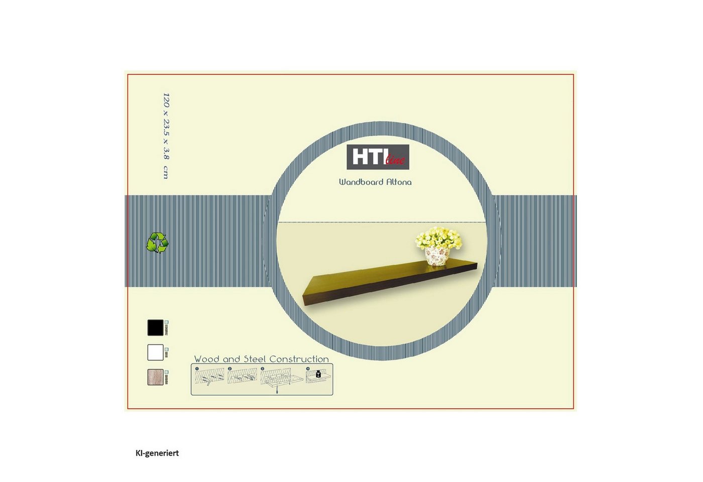 HTI-Line Wandboard Altona 120, Stück 1-tlg., Wandregal – Bild 2 von 2