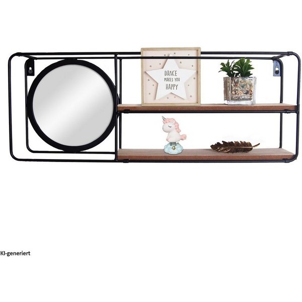 HTI-Line Wandregal Wandregal Mirror Viola, Stück 1-tlg., Regal mit Spiegel