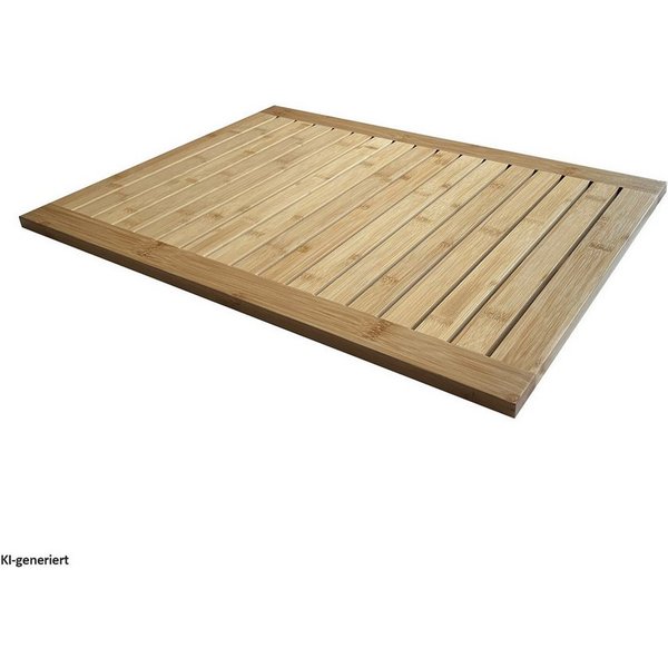 HTI-Living Badematte Badematte Bambus 60 x 40 cm, Höhe 3.5 mm, 1 Badematte, fußbodenheizungsgeeignet, Holz, rechteckig, Bambusmatte Antirutschmatte Badvorleger