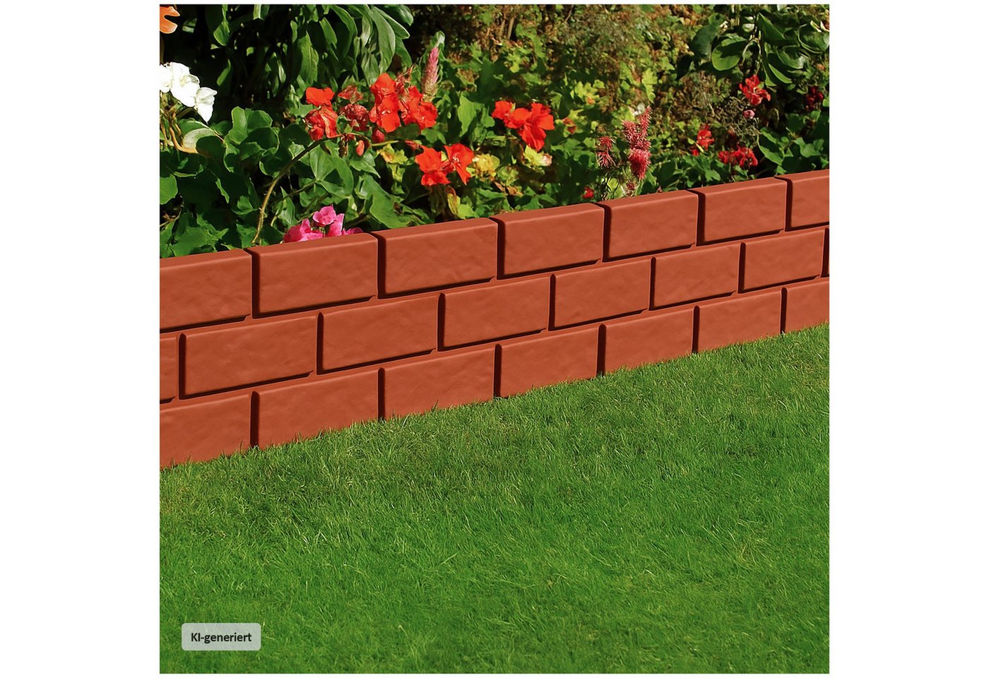 HTI-Living Beetumrandung Beetumrandung 4er Set Kunststoff Steinoptik, LxH: 45x29 cm, Set, 4 Module, Beetbegrenzung Beetumrandung – Bild 2 von 4