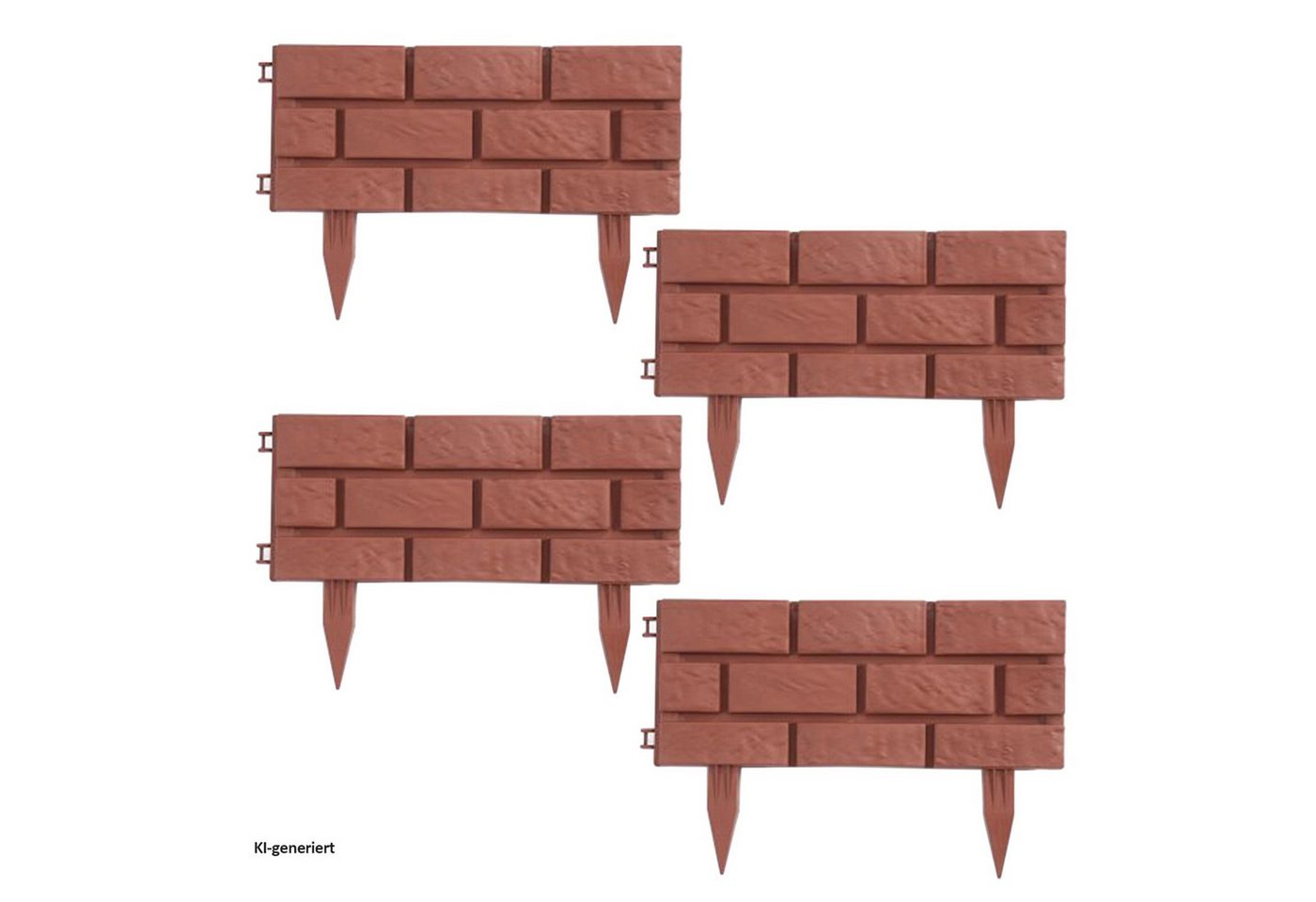 HTI-Living Beetumrandung Beetumrandung 4er Set Kunststoff Steinoptik, LxH: 45x29 cm, Set, 4 Module, Beetbegrenzung Beetumrandung – Bild 3 von 4
