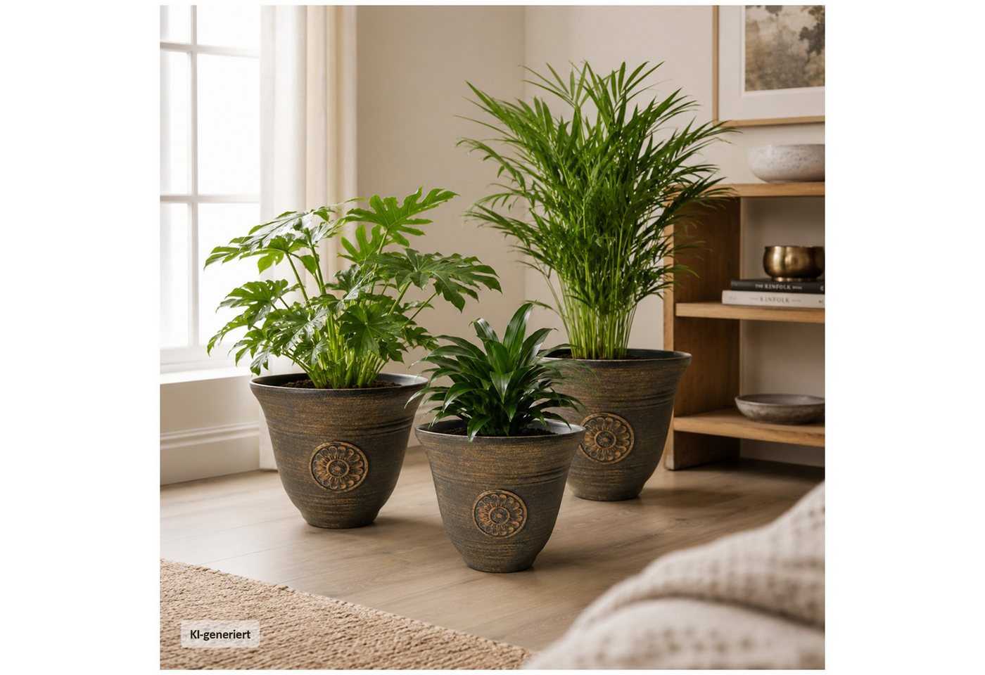 HTI-Living Blumentopf Nessa Sonne 3er-Set (Set, 3 St., 3 Übertöpfe), Übertopf Kunststoff – Bild 2 von 4
