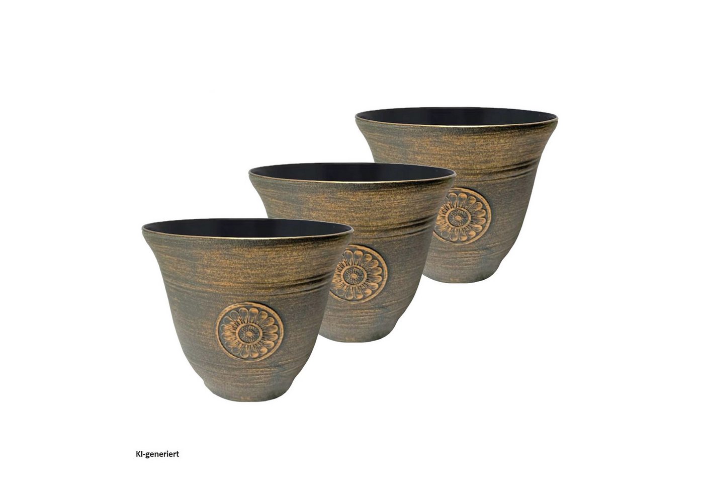 HTI-Living Blumentopf Nessa Sonne 3er-Set (Set, 3 St., 3 Übertöpfe), Übertopf Kunststoff – Bild 3 von 4
