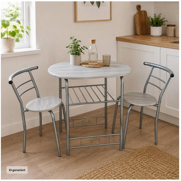 HTI-Living Essgruppe Tischgruppe Sonoma Merit, (Set, 3-tlg., 1 Tisch, 2 Stühle), Essgruppe 1 Tisch 2 Stühle