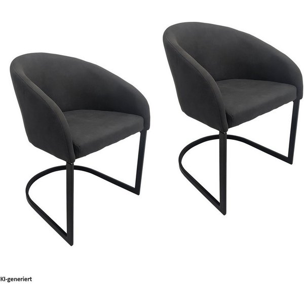 HTI-Living Esszimmerstuhl Esszimmerstuhl 2er Set Vemal Schwarz (Set, 2 St), Schwingstuhl Küchenstuhl